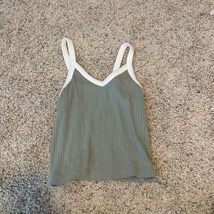 green + white lined tank top